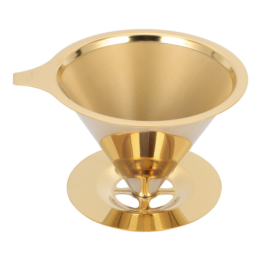 Metal Single-Cup Coffee Dripper with Built-In Mug Filter