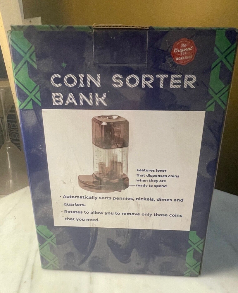 Vintage Coin Sorter Bank The Original Fun Workshop NEW in Box with Directions