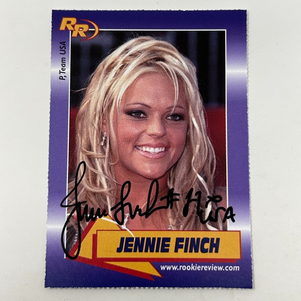 Tarjeta coleccionable autografiada por Jennie Finch 2003 revisión de novato firmada autenticada