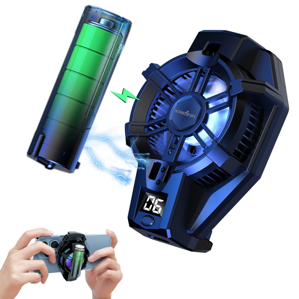 Phone Cooler with Rechargeable Battery, Phone Cooling Fan for Gaming Fit All ...