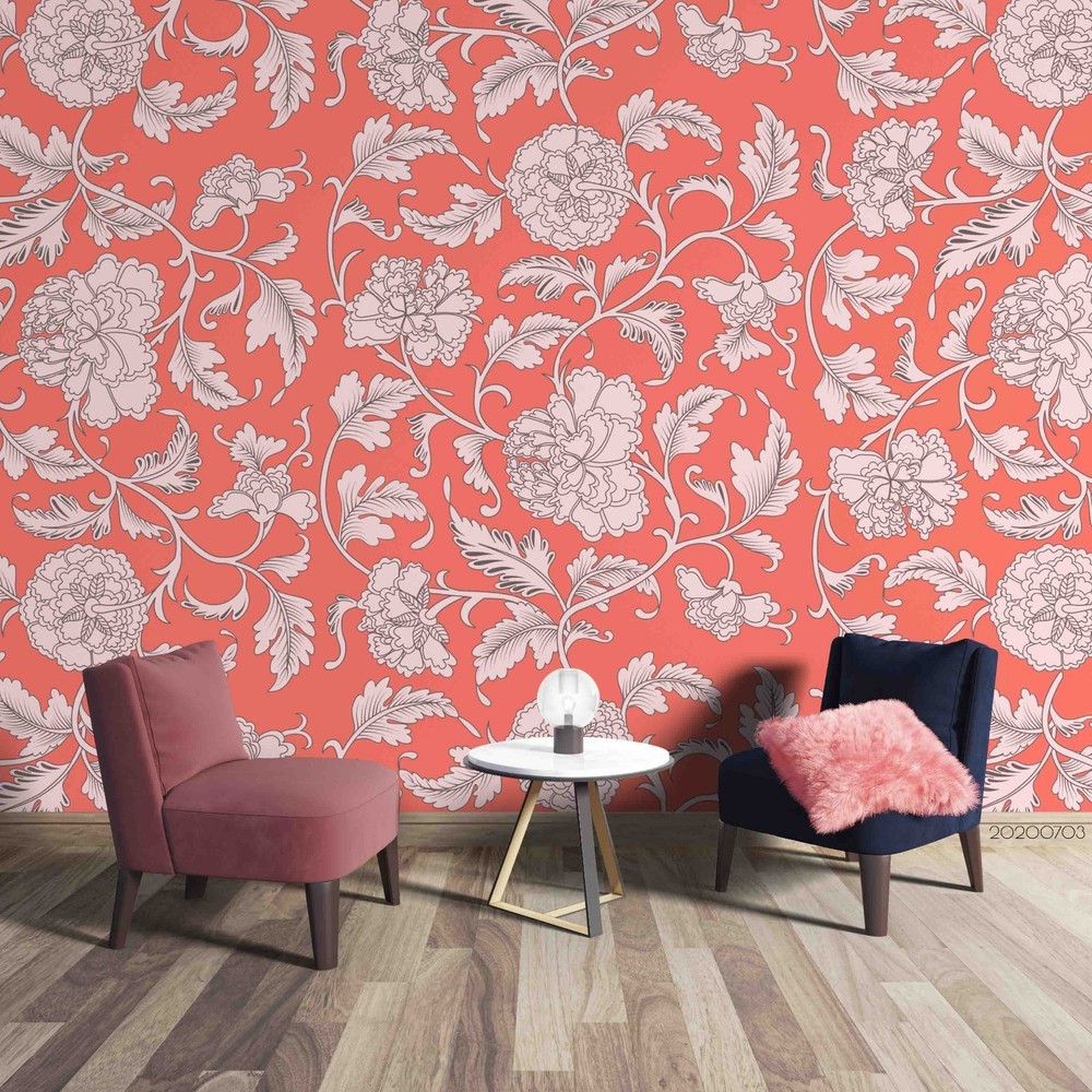 3D Flowers Flora Pattern Wall Murals Wallpaper Murals Wall Sticker 3