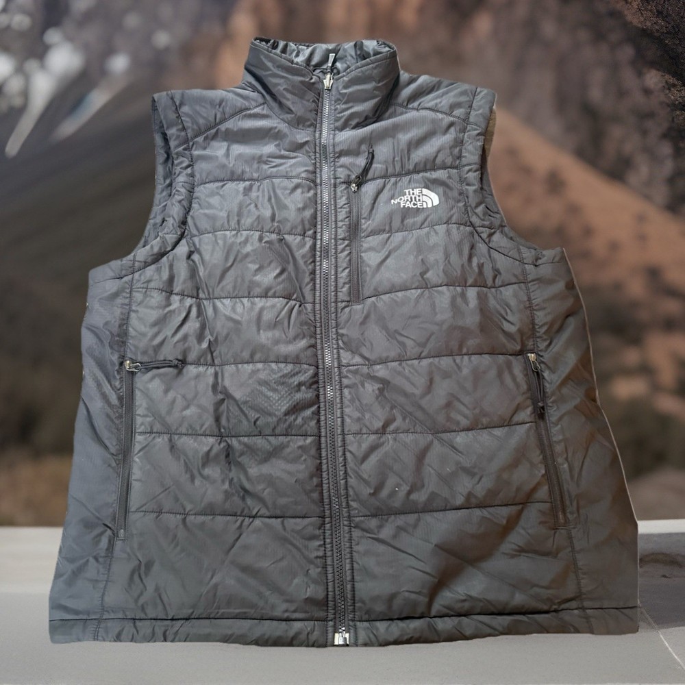 The North Face PrimaLoft Insulated Puffer Vest Black Full Zip Logo Men's Med M