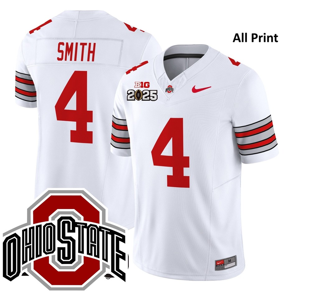 Ohio State Buckeyes #4 Jeremiah Smith 2025 CFP Final Jersey All-Print