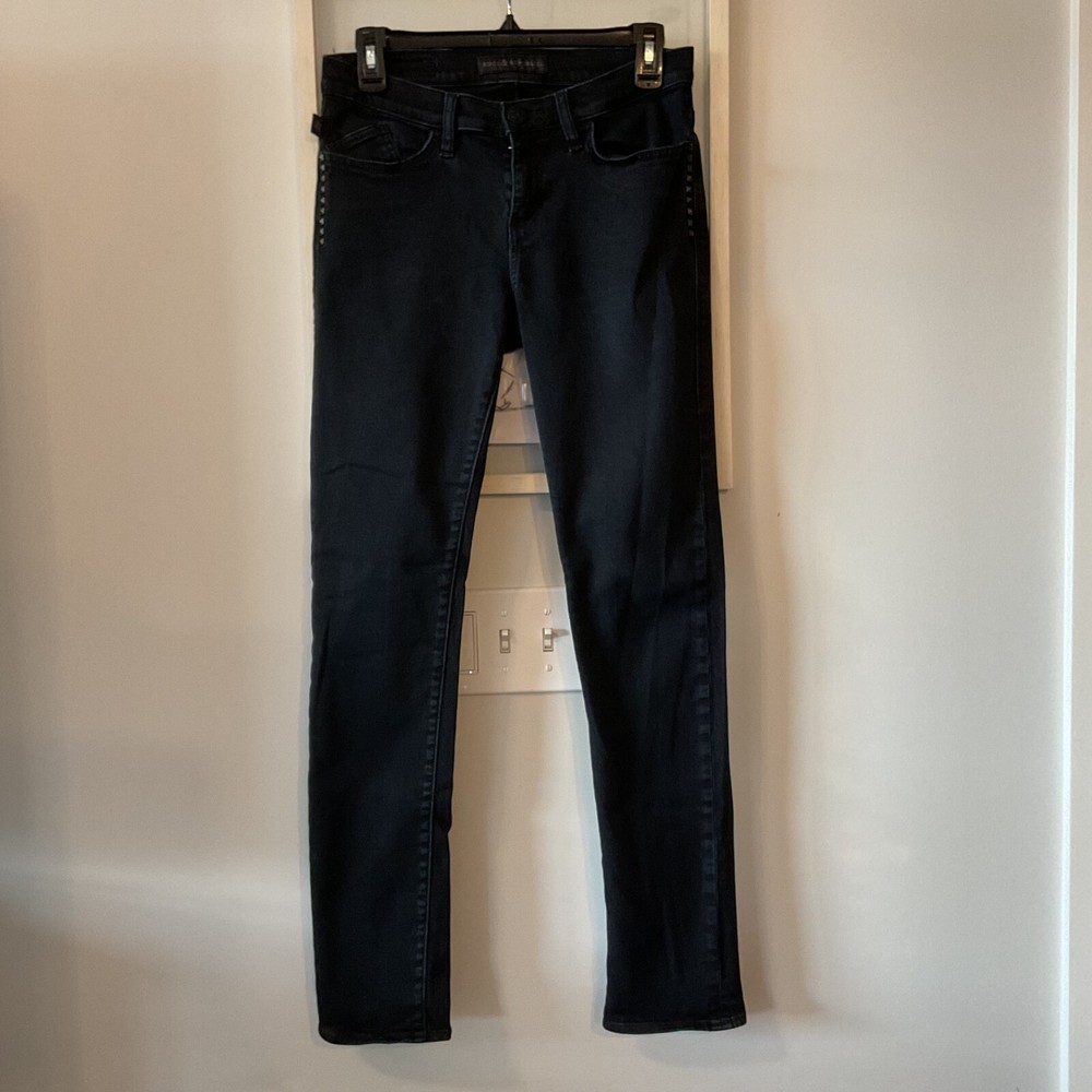 Rock Republic Berlin Womens Size 8 Dark Blue Studded Skinny Jeans