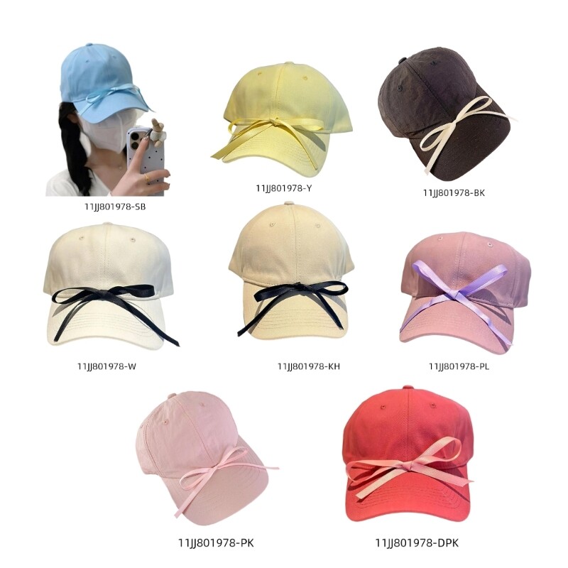 Fashion Female Baseball Hat Ribbon Bowtie Hat Outdoor Sports Hat Girl Hat
