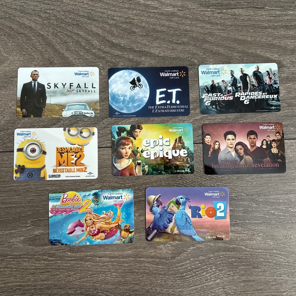 Walmart Gift Card Movies (never loaded) Lot of 8-image