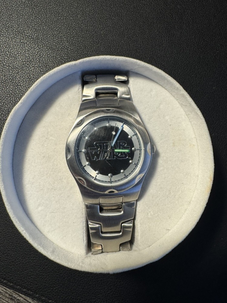 2004 Disney Time Works Star Wars Light Saber Hands Unisex Stainless Steel Watch