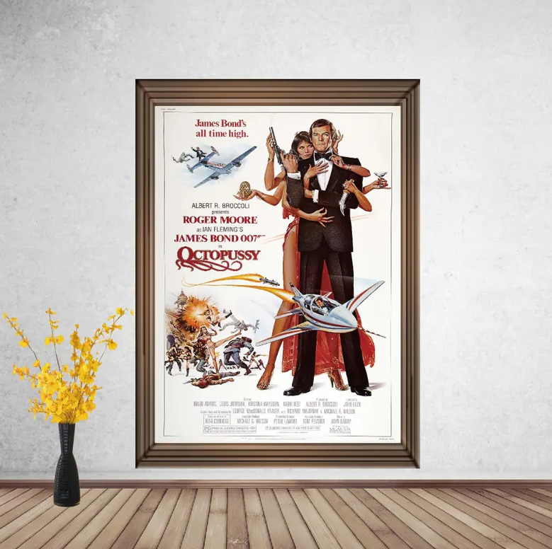Octopussy Classic James Bond classic Movie Poster, Home Decor, Vintage Movie