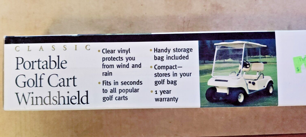 Portable Golf Cart Windshield by Classic Accessories- Clear Windshield, NEW