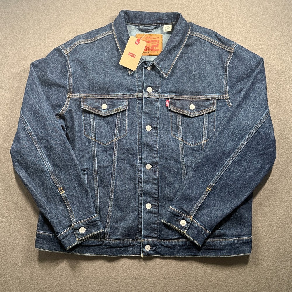 Levi's Denim Trucker Jacket Men's Size XL Dark Blue