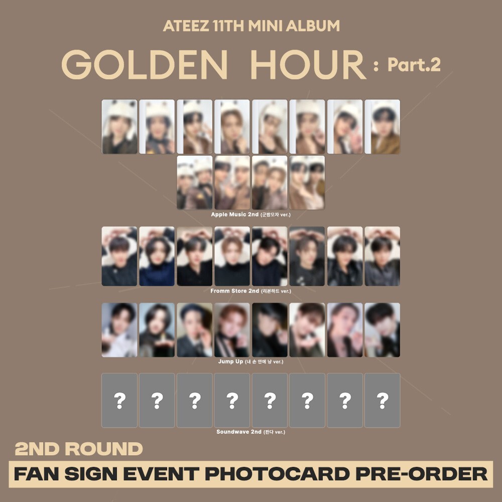 [PreSale] ATEEZ Golden Hour Part.2 Fan Sign Event Photocard AppleMusic SW JumpUp-image