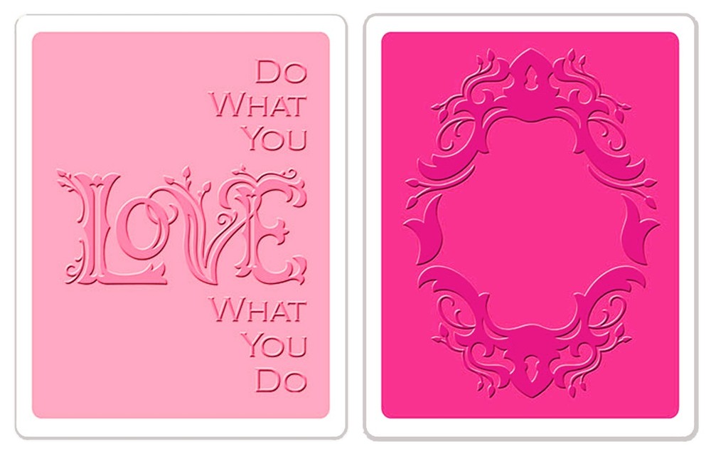 Sizzix Frame & Love Emboss 2pk set #658484 Retail $10.99 Retired, WONDERFUL!