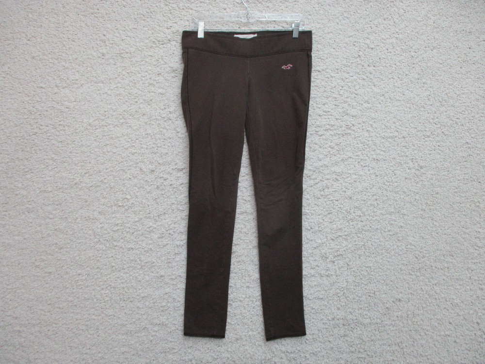 Hollister Pants Medium Adult Brown Pull On Stretch Logo Athletic Skinny Modern