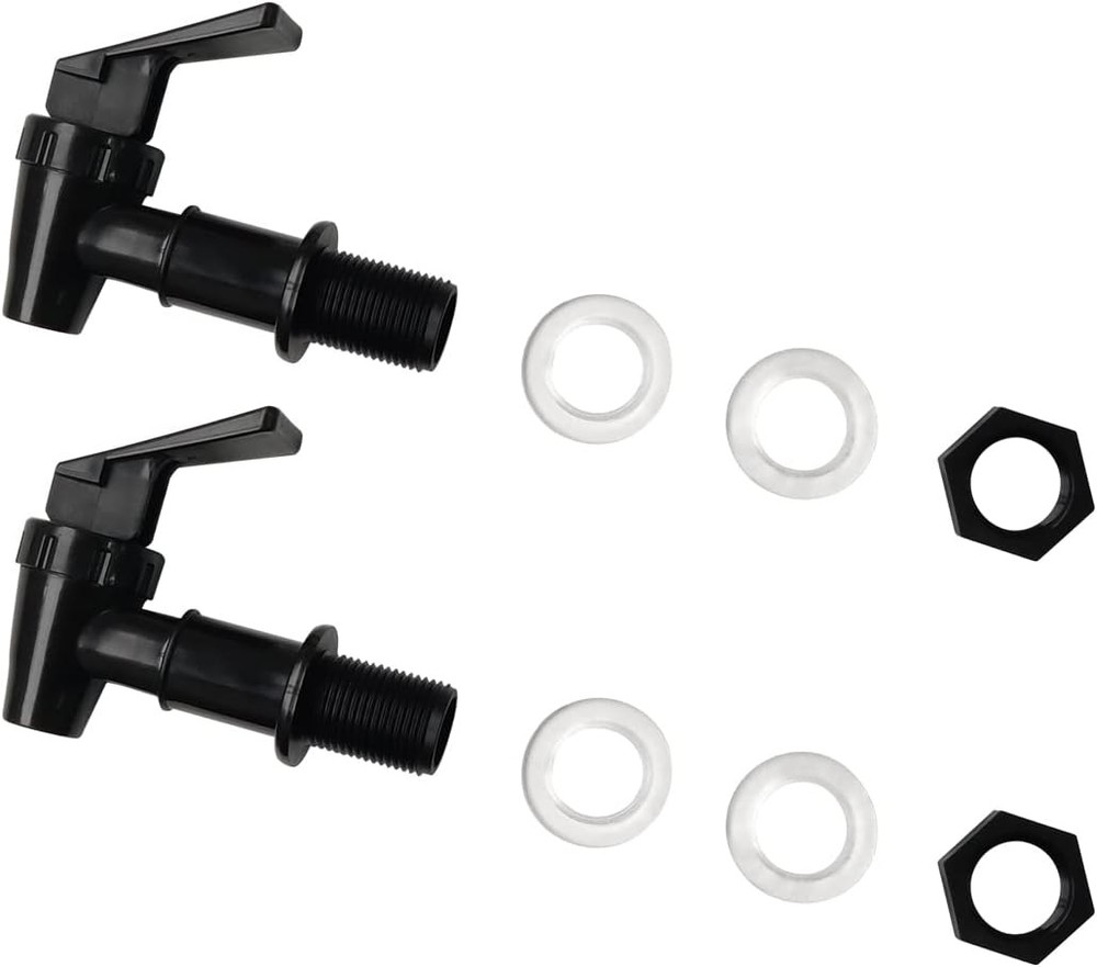 2-Pack Cooler Faucet Replacement with Reusable Black Spigot Spout 8-Piece Set