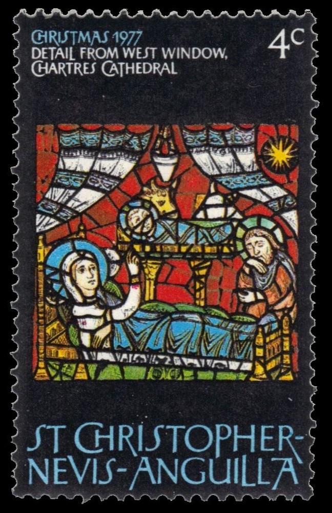ST. KITTS-NEVIS 346 - Christmas Stained Glass Windows 