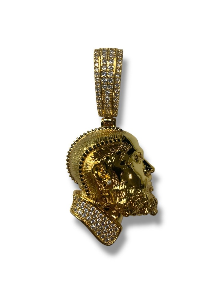 14K Gold Plated Nipsey Hussle Iced Out Pendant Hip Hop Rap Necklace Jewelry