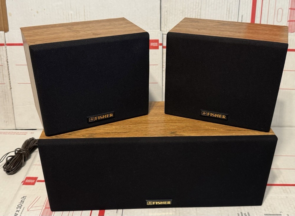 Vintage Fisher Center Channel Speaker Pair Set for HiFi Home Theater with Great Sound