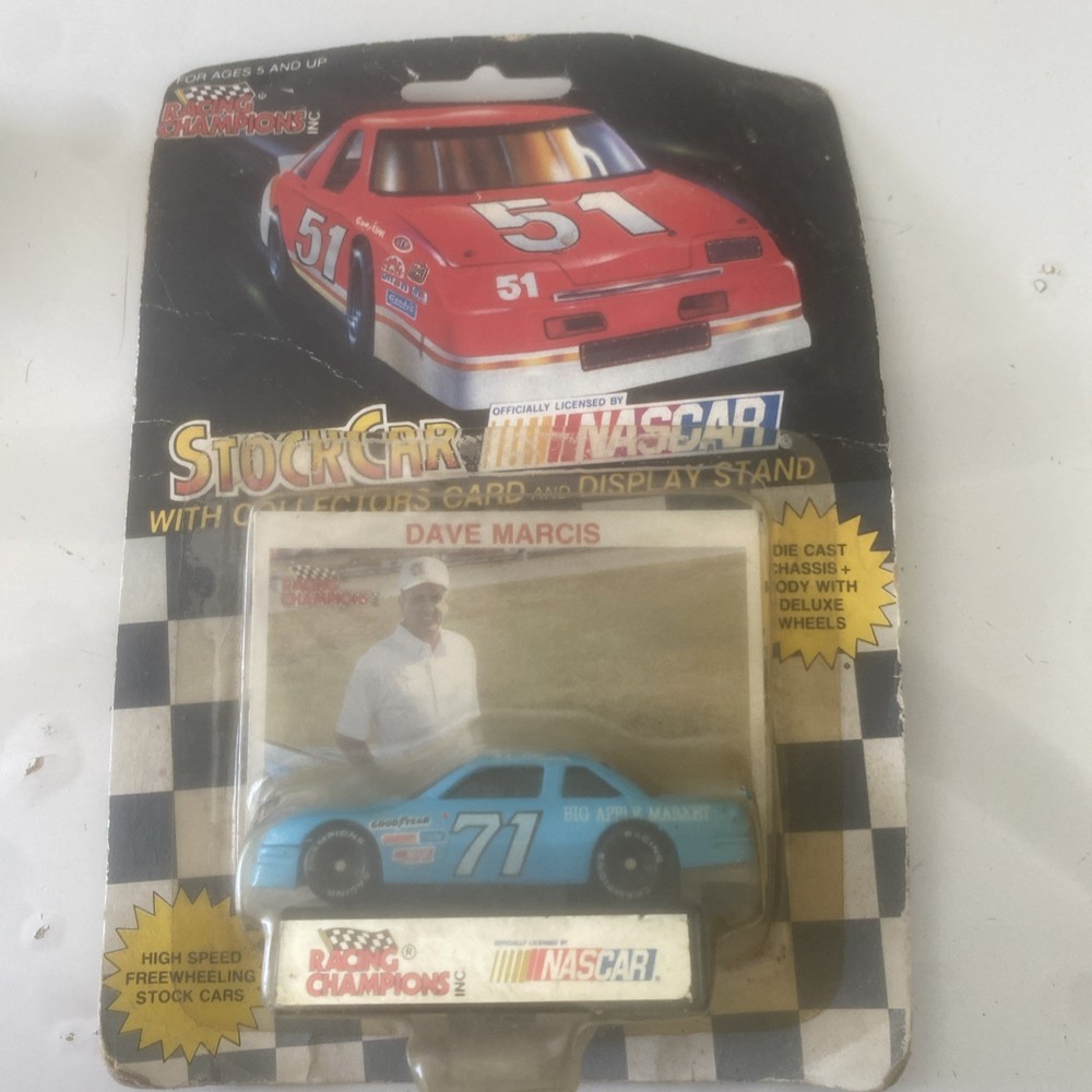 Vintage NASCAR Stock Car Model with Collectors Card & Display Stand