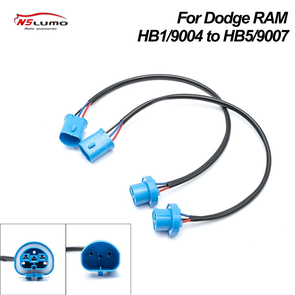 Dodge Ram HB1 9004 to HB5 9007 Headlight Conversion Wiring Harness Adapter
