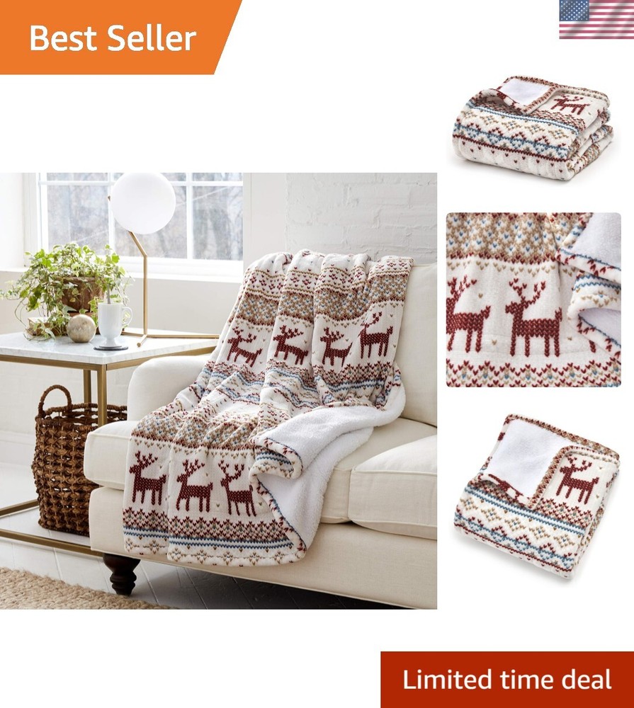 Smart Heated Electric Throw Blanket - Reversible Sherpa - Wi-Fi Enabled - Com...