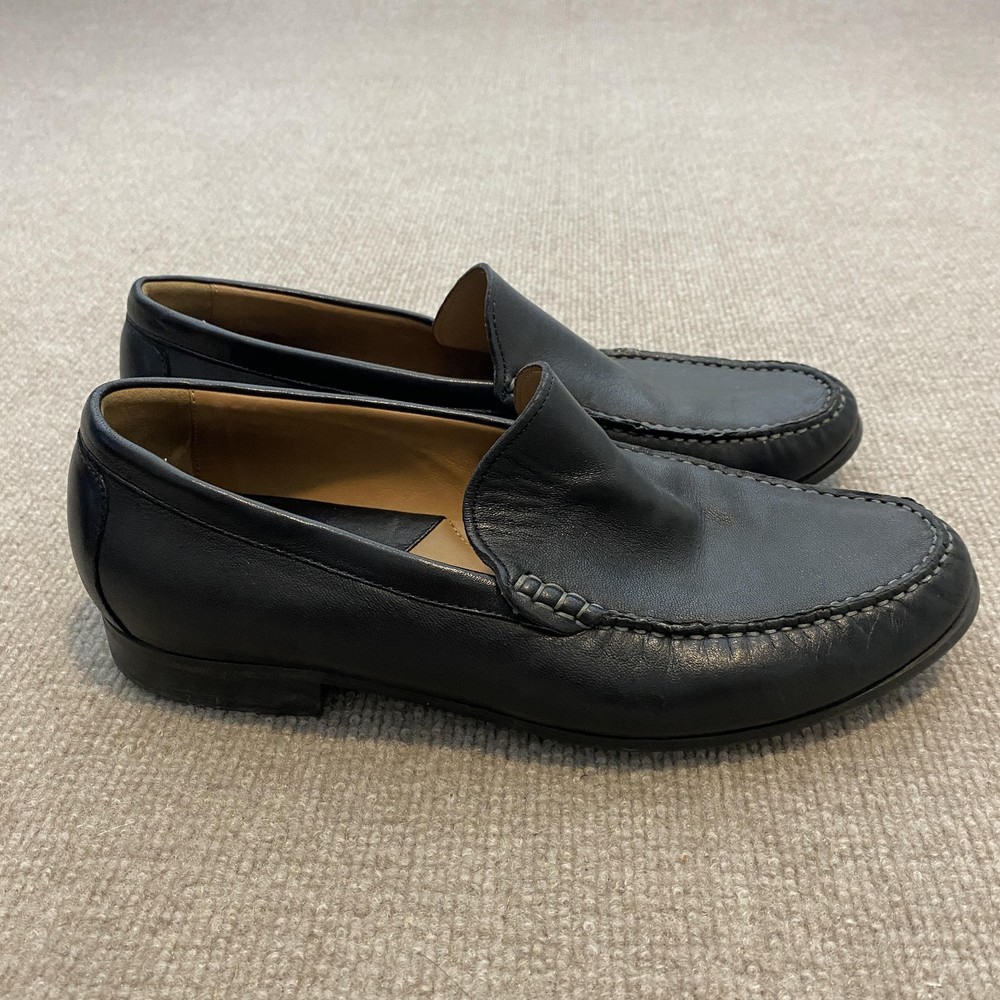 Johnston & Murphy Shoes Mens Size 9.5 M Black Leather Dress Loafers 20-8471