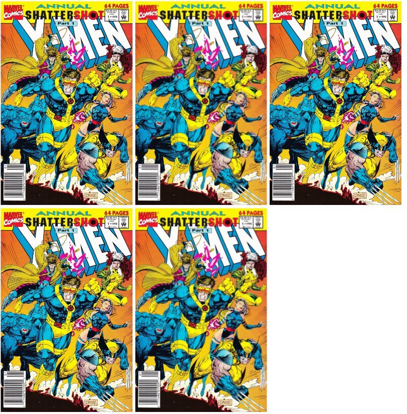 X-Men Annual #1 Jim Lee Newsstand Cover Marvel Comics - 5 Comics