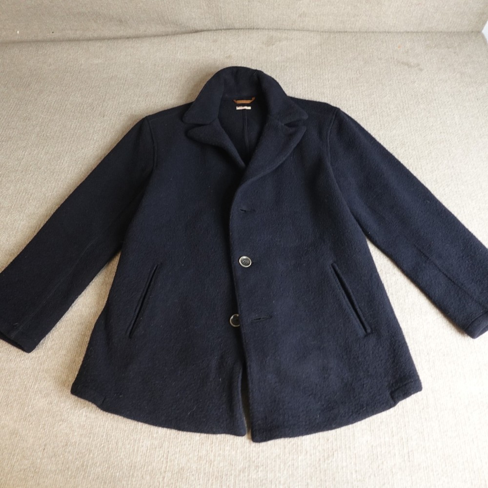 Kapital Jacket Large Blue Wool Cotton Peacoat Made in Japan