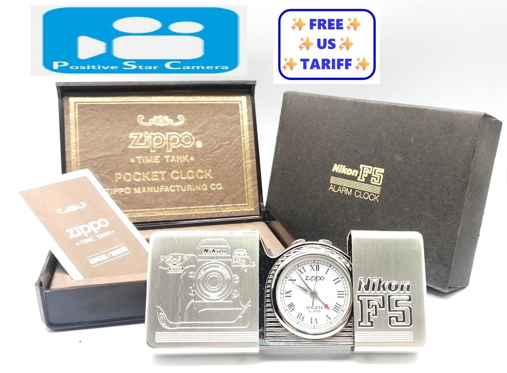 Battery Replaced March 3, 26🎦👀✨Unused✨ Nikon F5 Zippo Pocket Clock From JAPAN