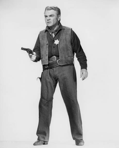 James Cagney as Matt Dow in film Run for Cover promotional shot 1955 Old Photo
