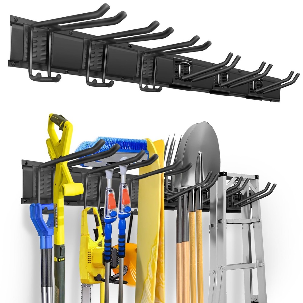 Garden Tool Organizer Wall Mount, Heavy Duty 48 Inches Garage Organization an...