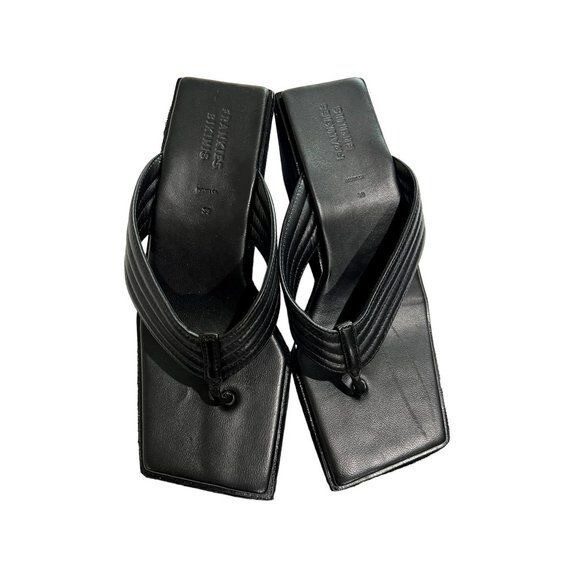 Frankie's Bikinis LA Girl Black Platform Wedge Sandals