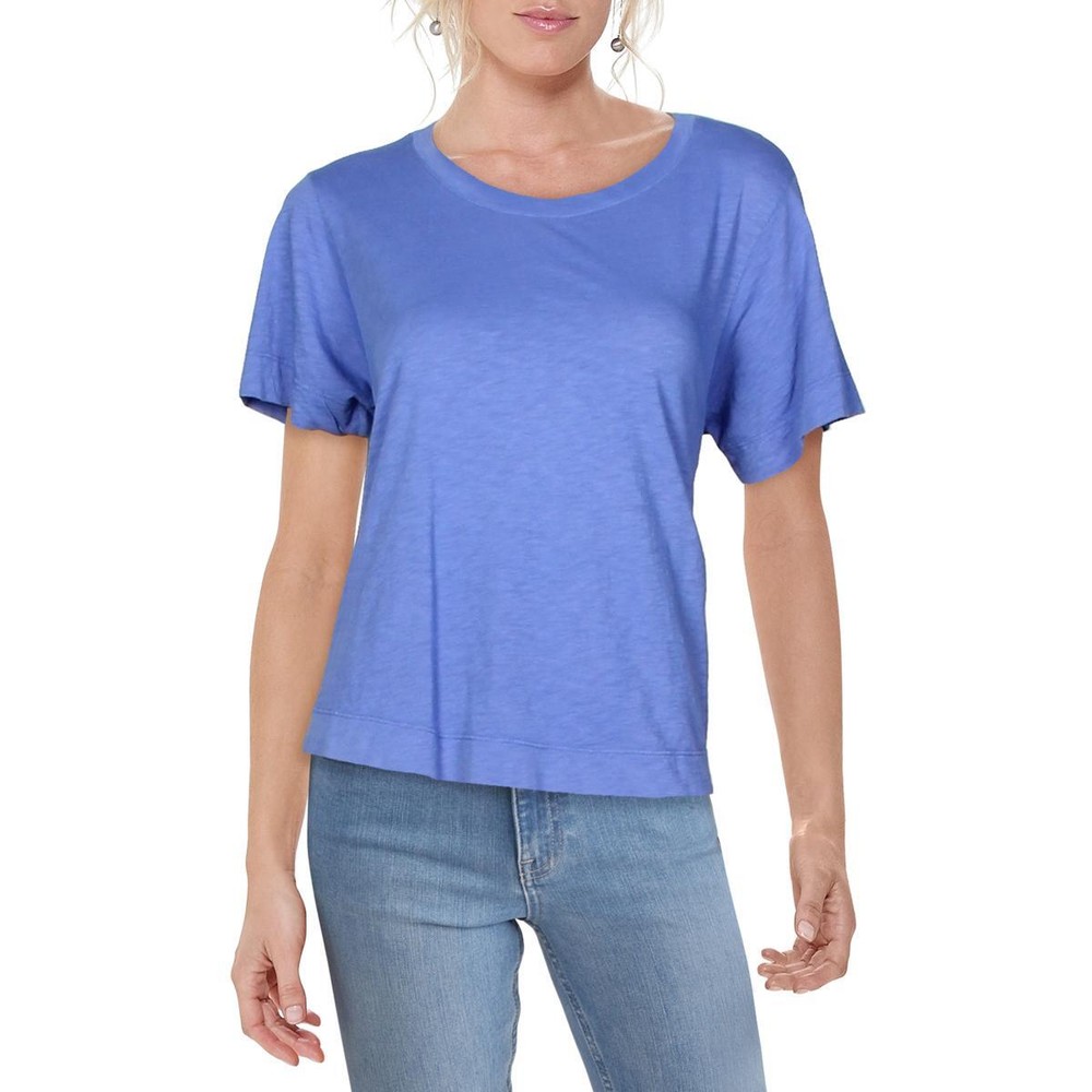 Velvet Womens Blue Cotton Crew Neck Shirt T-Shirt Top XS  3540