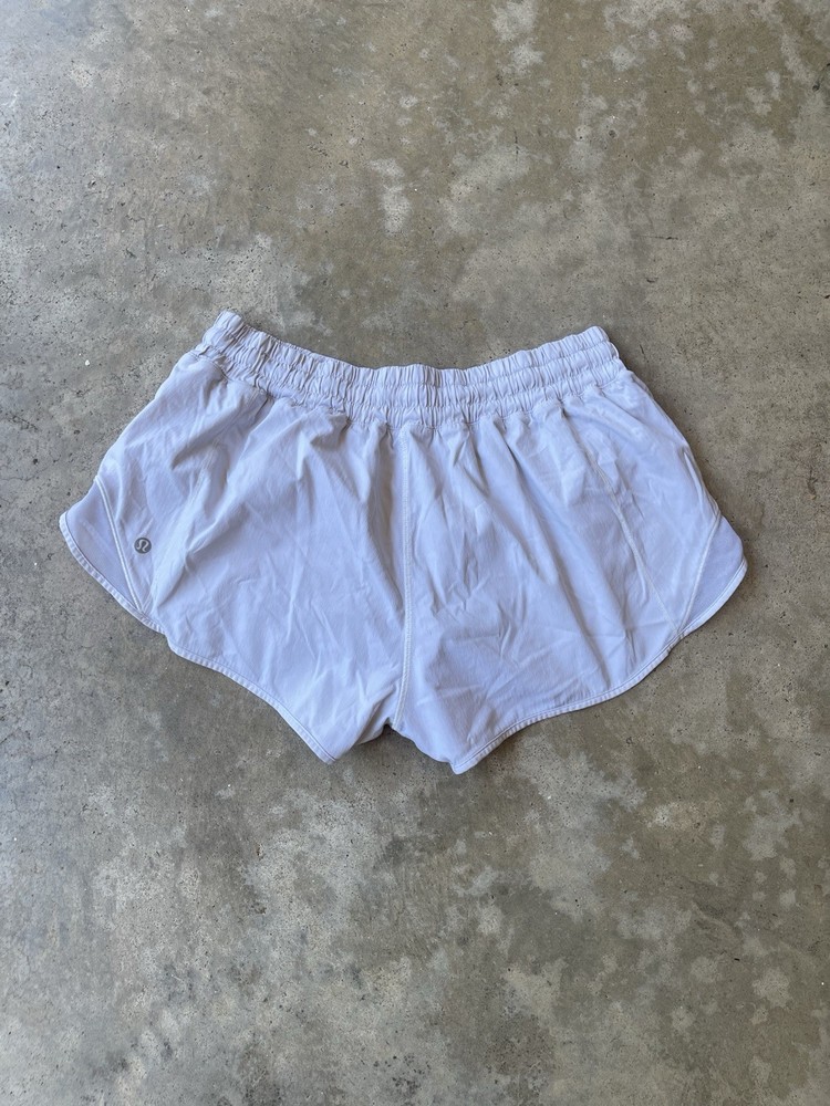 Lululemon Womens Speed Up Low-Rise Run Shorts White Size 10 Built-In Liner