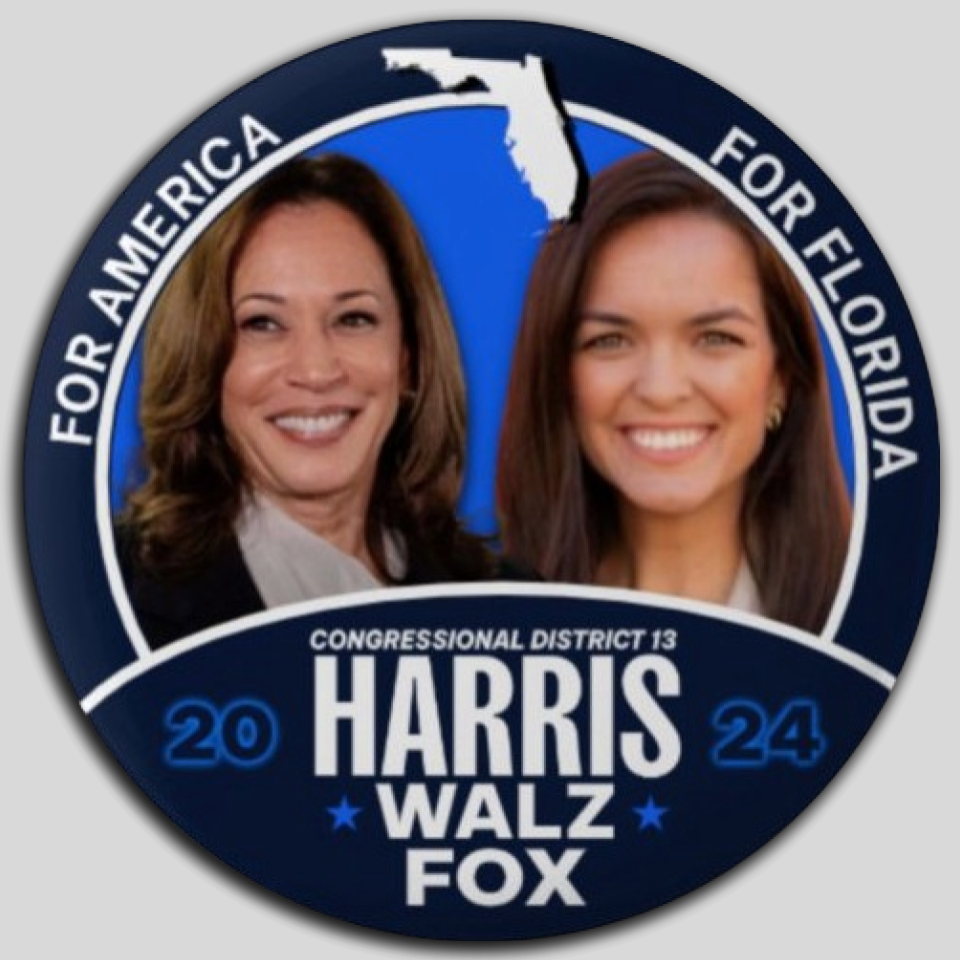 Kamala Harris Amy Fox Congress Pin Button Jugate Florida Democrat President