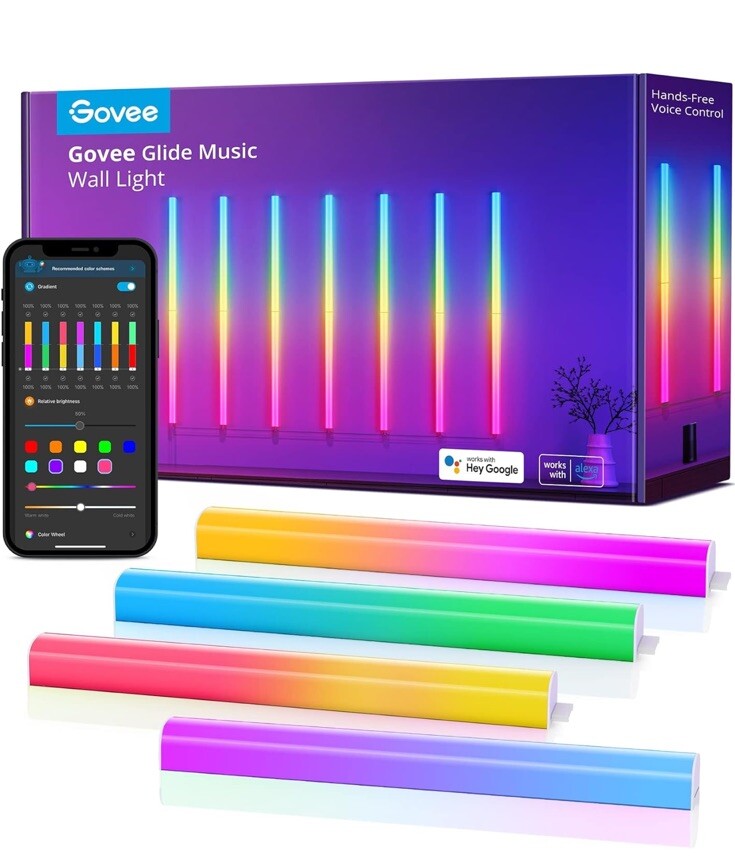 Govee Glide RGBIC Smart Wall Lights with Music Sync for Alexa and Google
