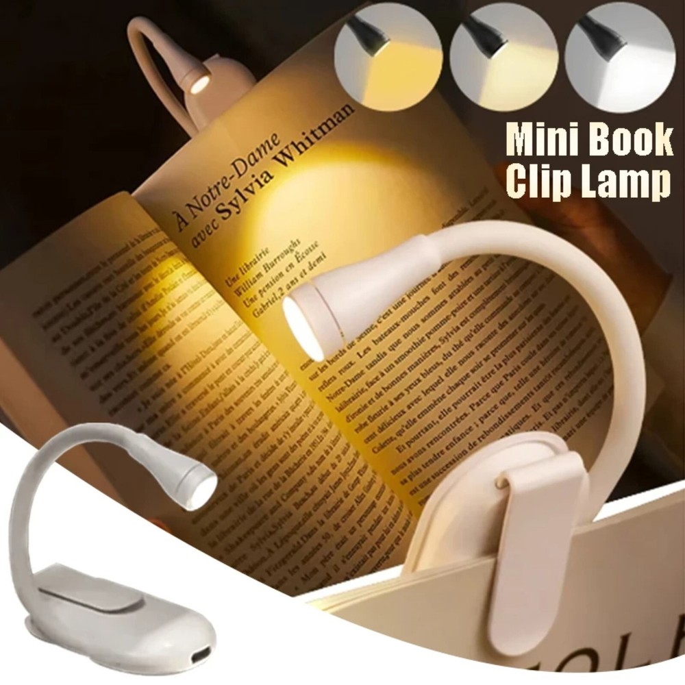 Flexible USB LED Clip-On Reading Light for Bedside Desk Table Books