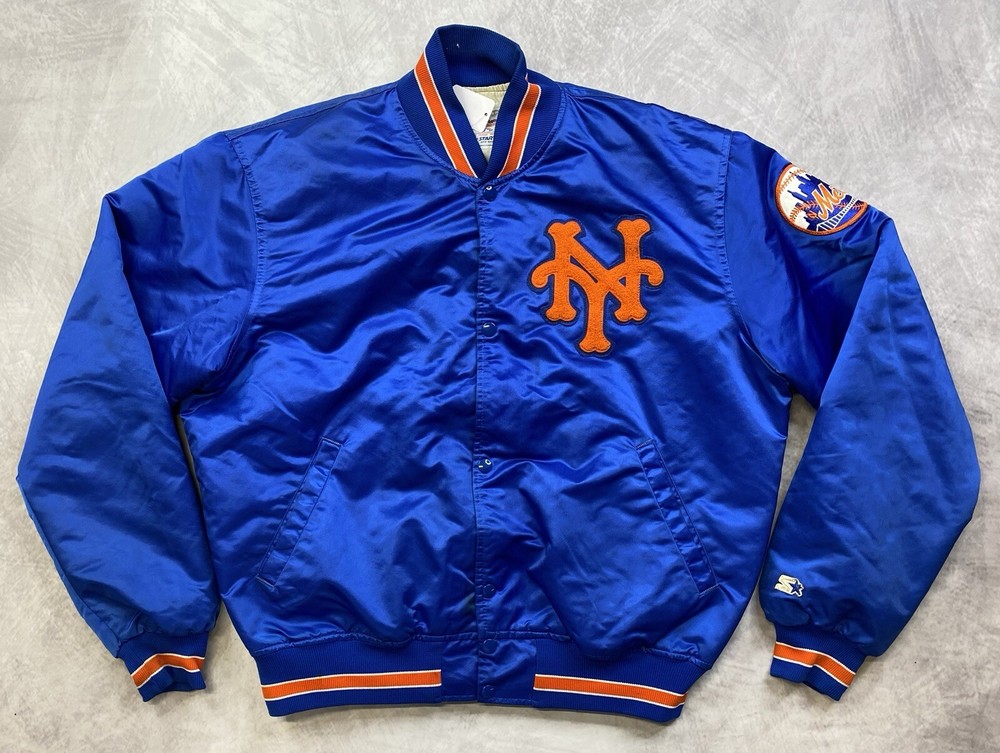 Vintage Stater New York Mets Satin Jacket Diamond Collection Quilt Lined Size XL