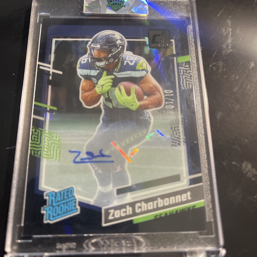 2023 Clearly Donruss Black 🔥 Zach Charbonnet RC 1/10 Auto Rated Rookie Seahawks