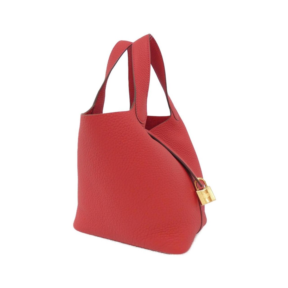 Authentic HERMES Picotin Lock PM 056289CC Bag in Taurillon Clemence Leather