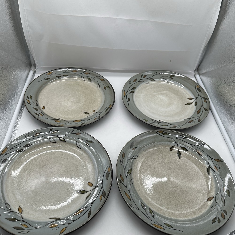 Pfaltzgraff Studio Pastoral Leaves 4 Dinner Plates 11 1/4” NOS