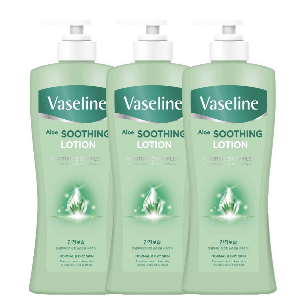 Vaseline Aloe Soothing Gel Type Lotion 3EA 450ml Lot For Dry Skin Moisturizer