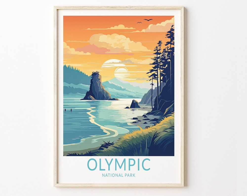 Póster de viaje Parque Nacional Olímpico Parques Nacionales Olímpicos Impresión de póster de viaje