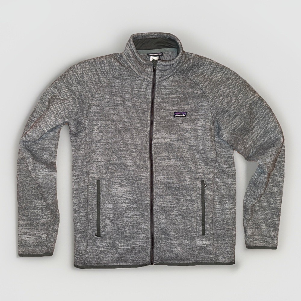 Patagonia Mens Medium Heathered Gray Full Zip Fleece Lined Jacket