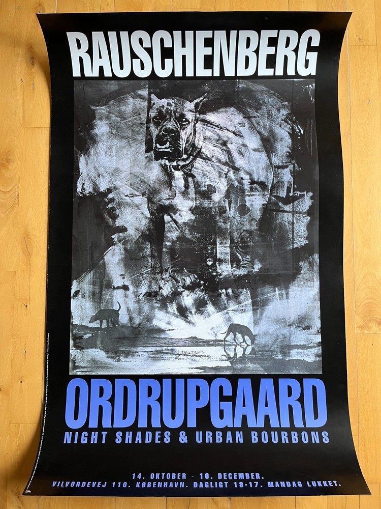 ORIGINAL ROBERT RAUSCHENBERG EXHIBITION POSTER / ORDRUPGAARD DENMARK 1995