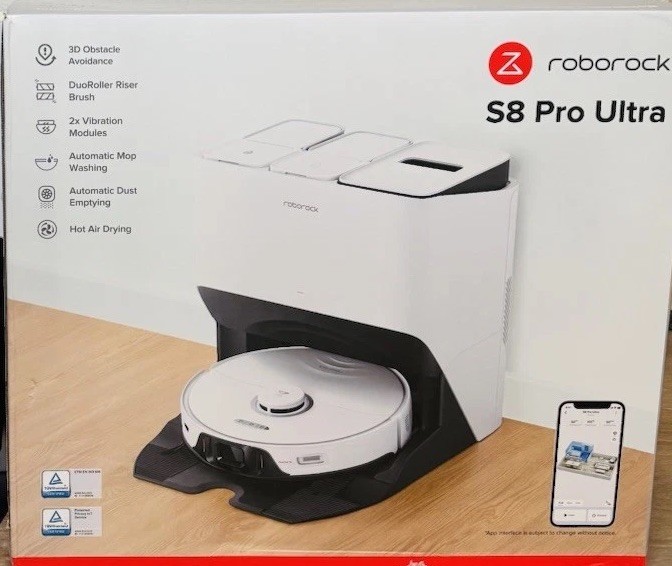 Roborock- S8 Pro Ultra-WHT Wi-Fi Connected Robot Vacuum & Mop, White