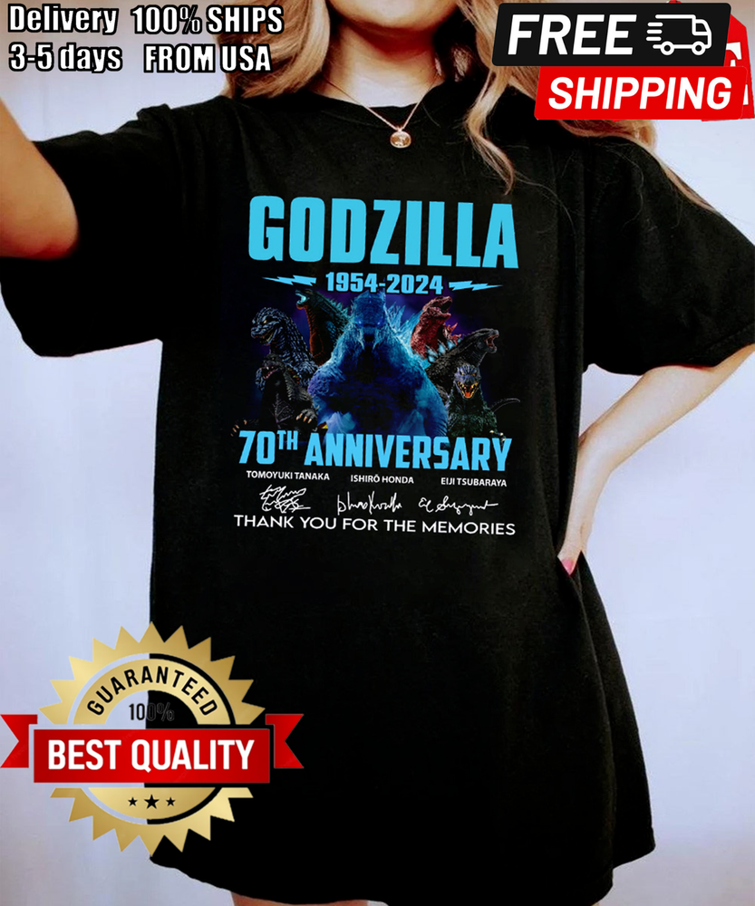 HOT Godzilla 1954 – 2024 70th Anniversary Thank You For The Memories Shirt