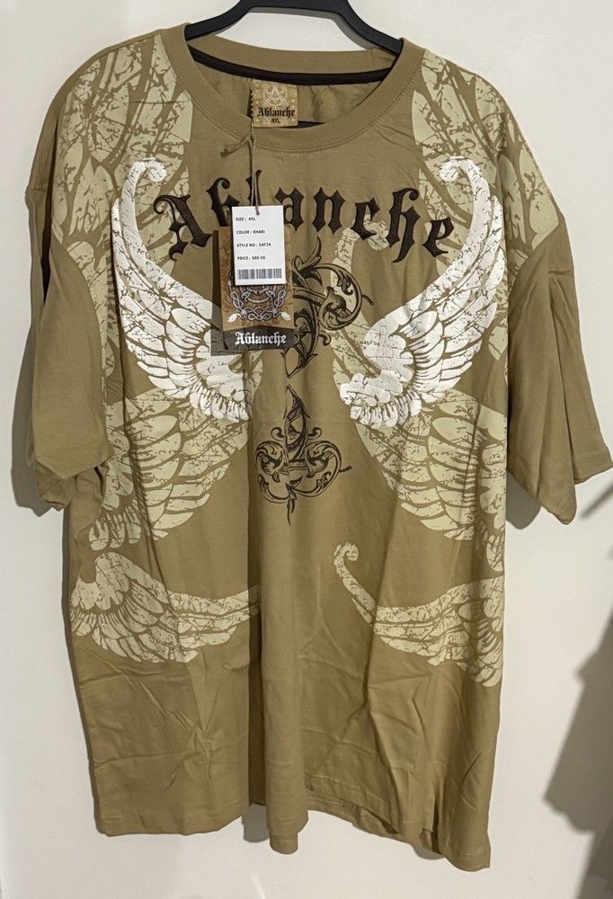 Ablanche Street Wear Y2K Vintage 4XL Graphic Wings T Shirt NWT Deadstock
