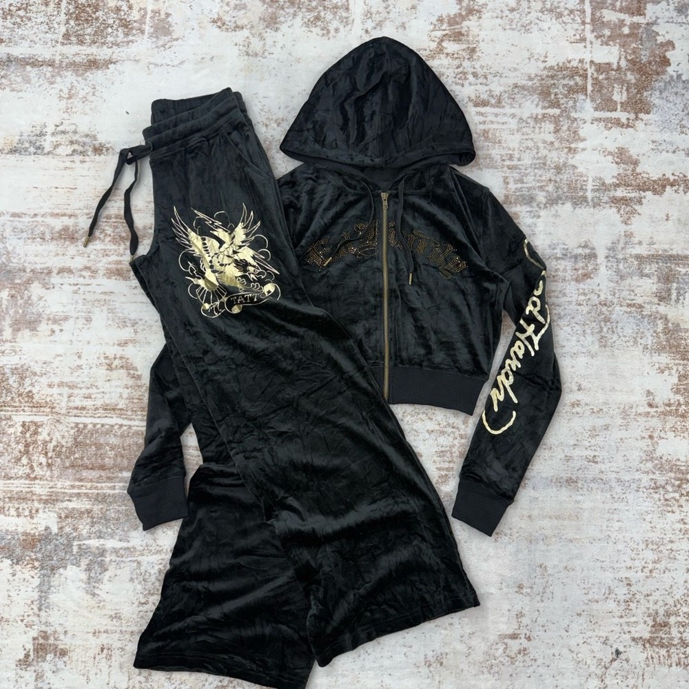 Y2k women ed hardy tracksuit set size XS