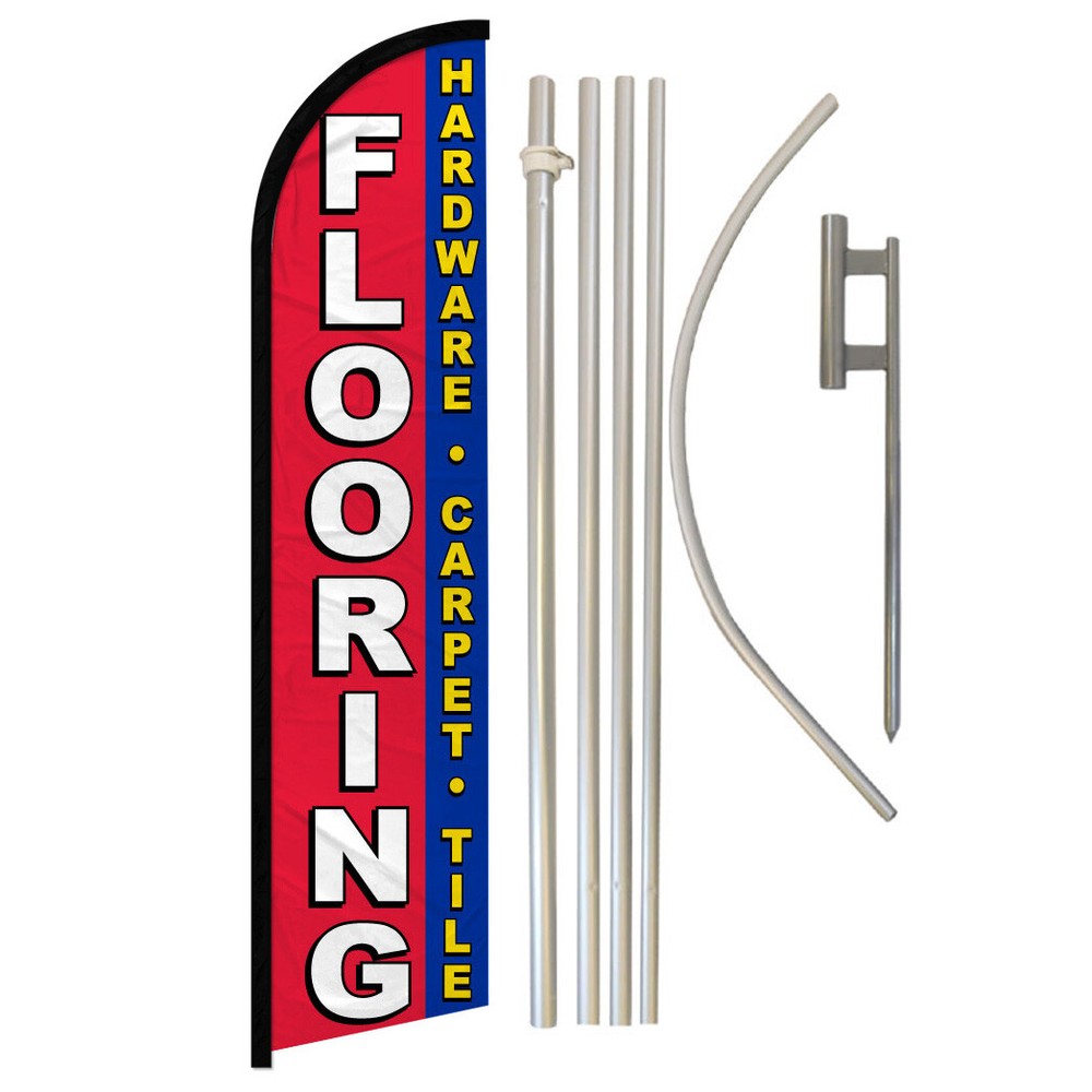 Windless Swooper Flag & Pole Kit for Flooring and Carpet Tiles