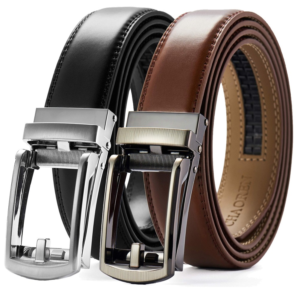 CHAOREN Click Belt for Men 2 Pack - Mens Dress Belt 1 1/4